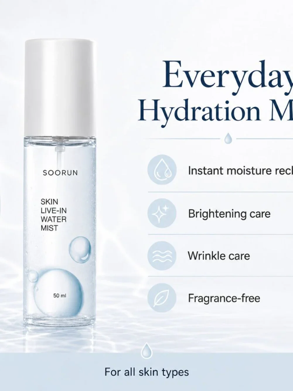 SOORUN Skin Live-In Water Mist 1.7oz NEW Sealed